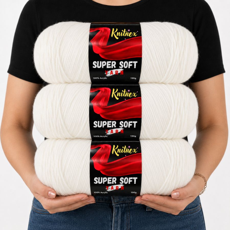 Woven Scarf Blanket - Acrylic Yarn 3 Balls 570g Soft