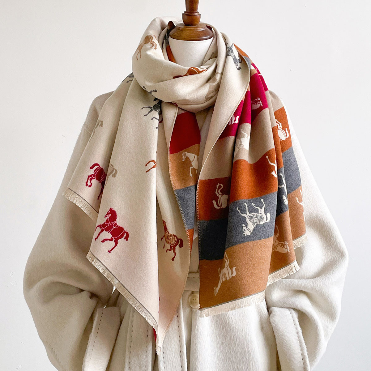 Autumn Winter Scarf Women Pash - Woven Scarf Blanket ulasan dan harga