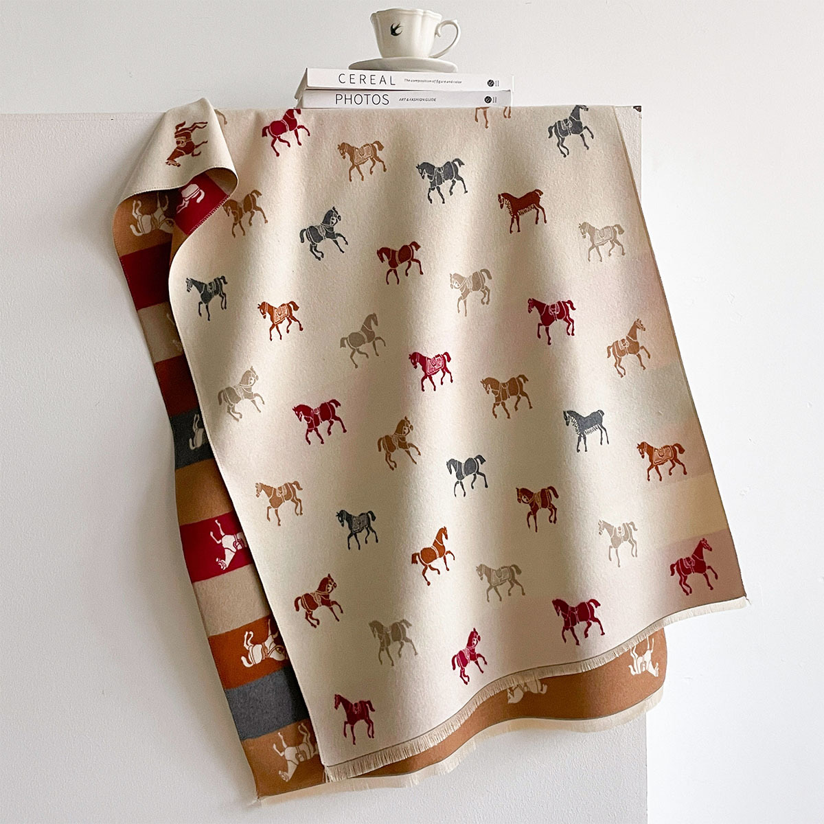 Autumn Winter Scarf Women Pash - Woven Scarf Blanket ulasan dan harga