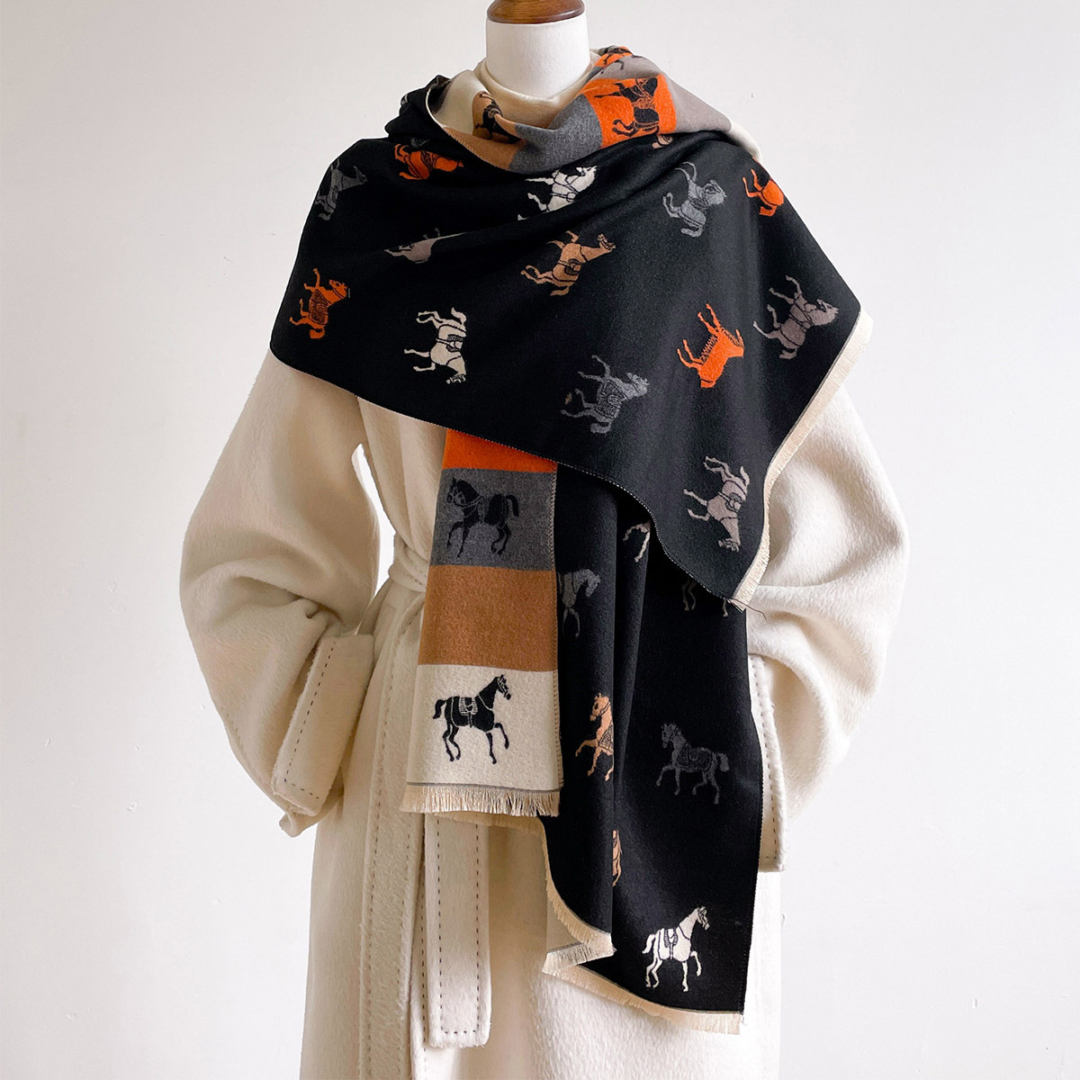Autumn Winter Scarf Women Pash - Woven Scarf Blanket ulasan dan harga
