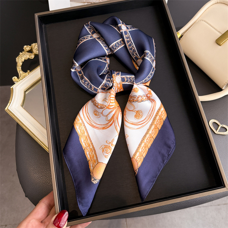Blue Classic Chain Print Squar - Face Scarf Mask ulasan dan harga