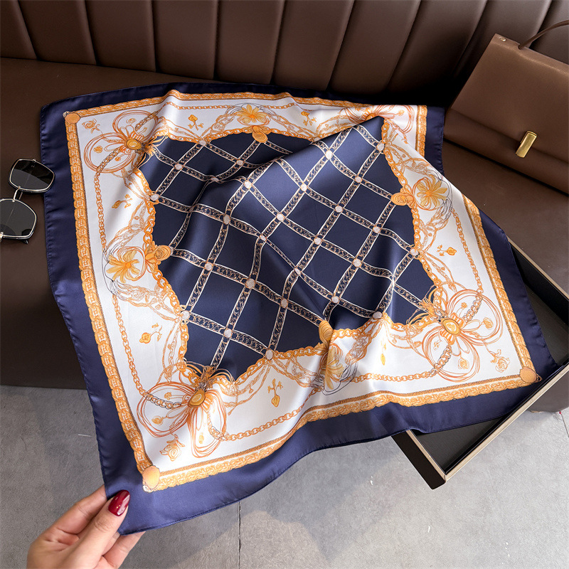 Blue Classic Chain Print Squar - Face Scarf Mask ulasan dan harga
