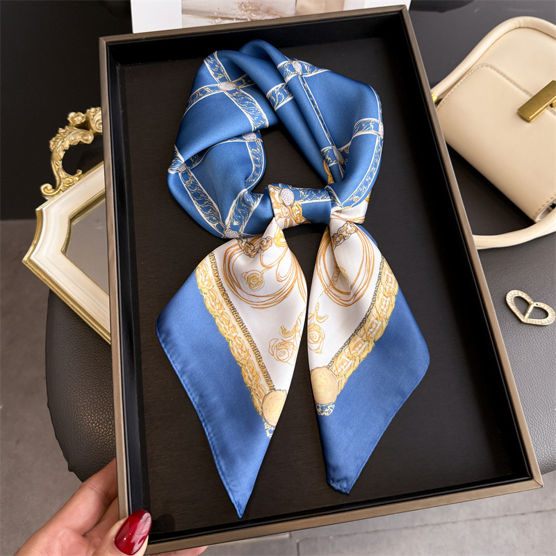 Blue Classic Chain Print Squar - Face Scarf Mask ulasan dan harga