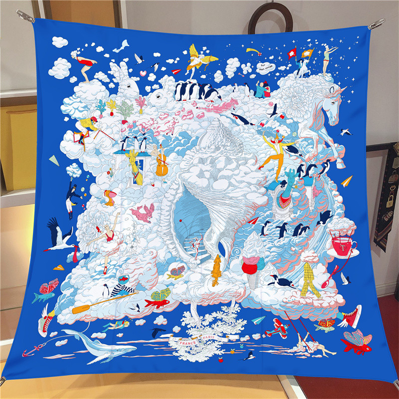 POBING Twill Silk Scarf Women  - Face Scarf Mask ulasan dan harga