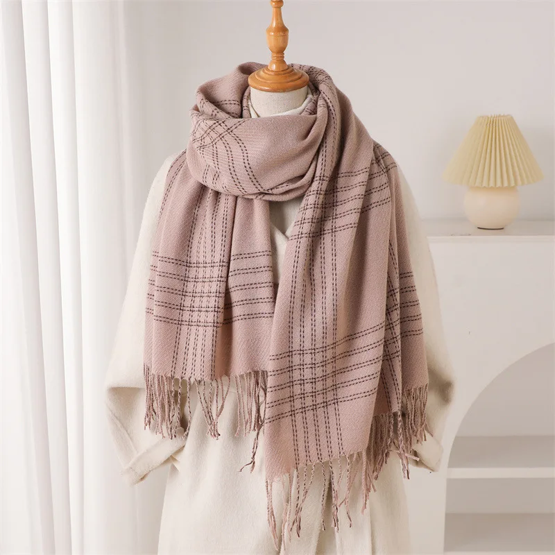 Winter Fringed Warmer Scarf fo - Woven Scarf Blanket ulasan dan harga