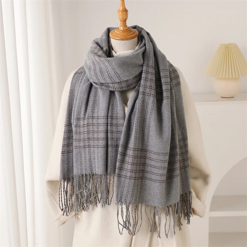 Winter Fringed Warmer Scarf fo - Woven Scarf Blanket ulasan dan harga