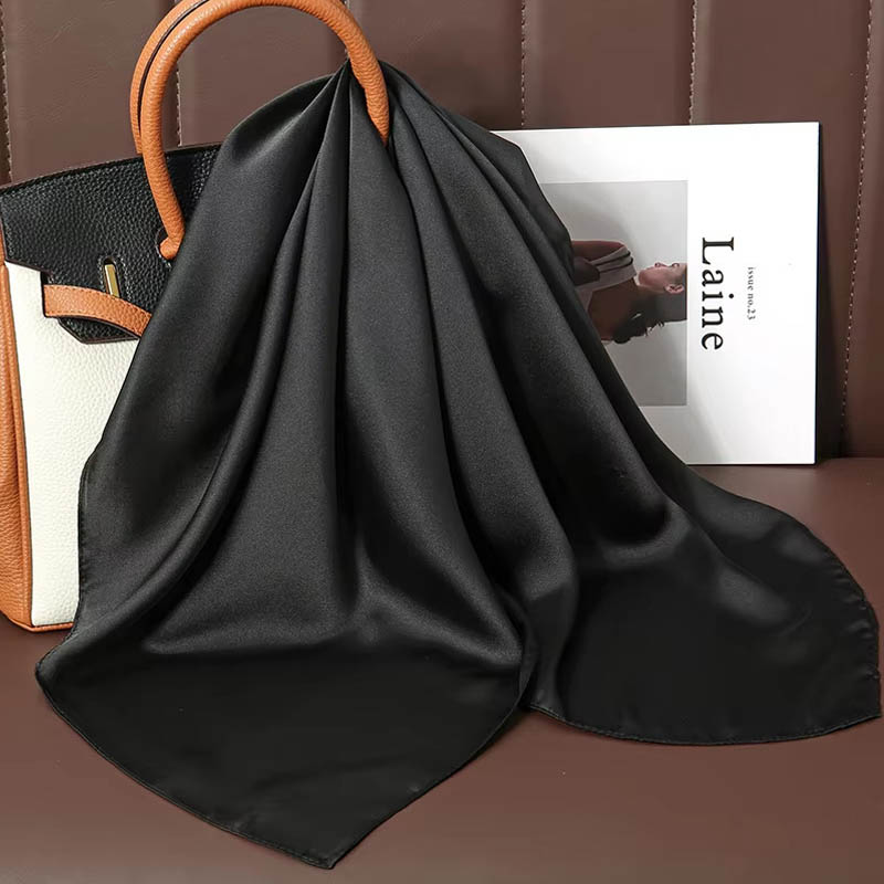 Luxury Solid Color Silk Square - Scarf Silk Square ulasan dan harga