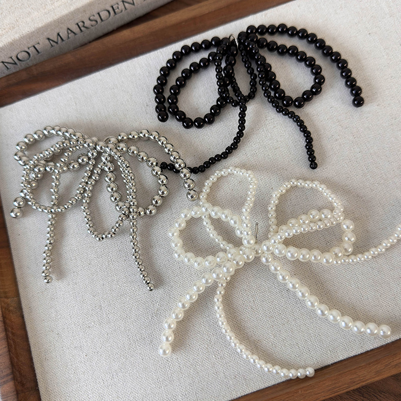 Pearl Bow Tassel Shoe Charm Bl - Tie Clip Silver ulasan dan harga