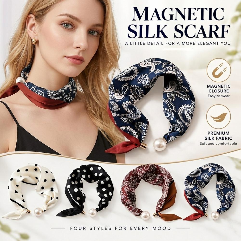 Pearl Buckle Silk Scarf Printe - Face Scarf Mask ulasan dan harga
