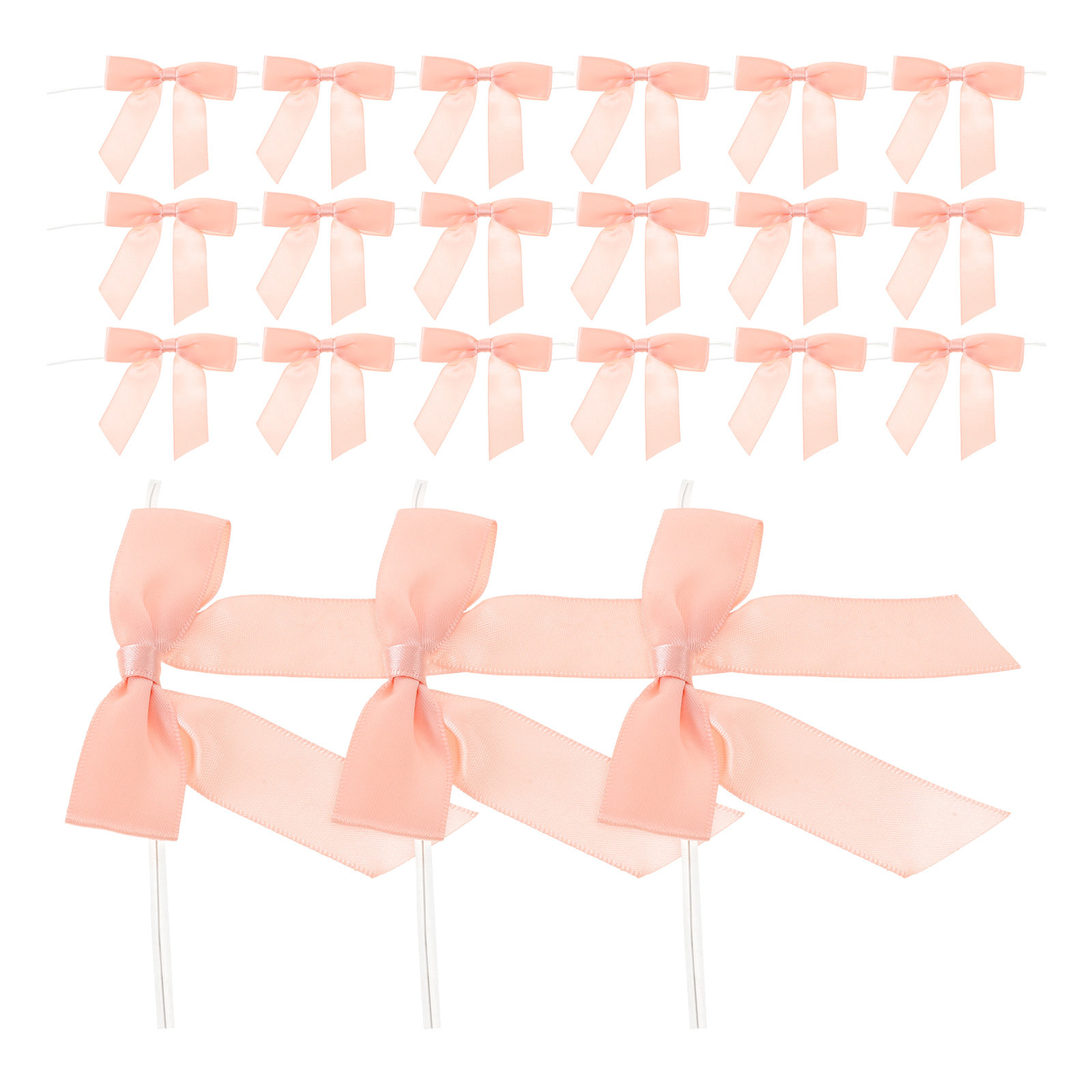 50Pcs Pink Mini Satin Bowknot  - Bow Tie Pre Tied ulasan dan harga