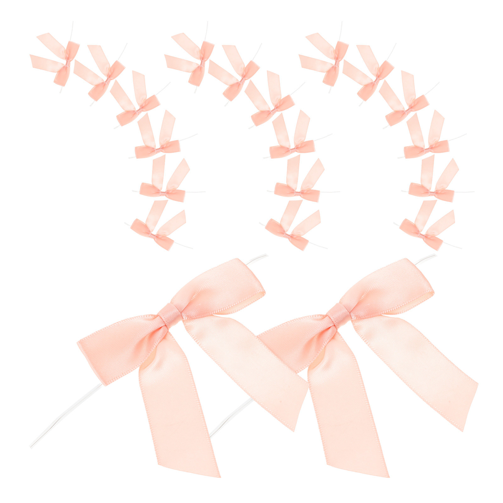 50Pcs Pink Mini Satin Bowknot  - Bow Tie Pre Tied ulasan dan harga