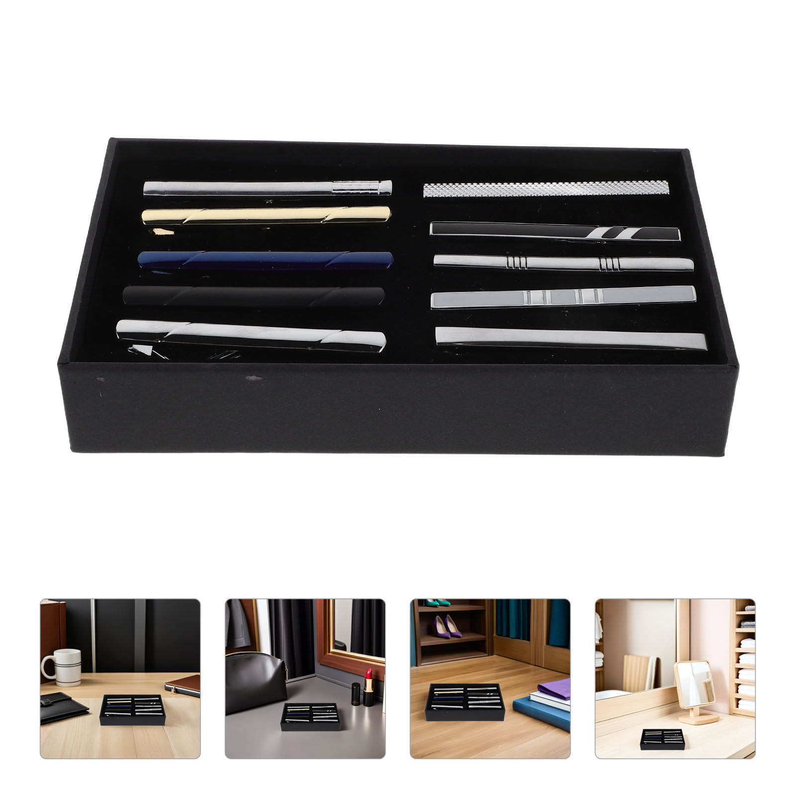 10Pcs Necktie Clip Set Elegant - Tie Bar Set Gift ulasan dan harga